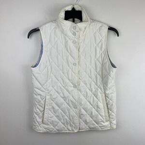 Vineyard Vines Cream Quilted Puffer Vests Womens Size: S